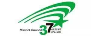 District Council 37 AFSCME AFL-CIO logo featuring a green star and stylized lines, representing union support and advocacy for workers.