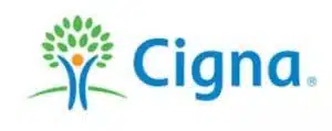 Cigna logo with a tree and human figure, representing dental insurance coverage for braces and orthodontic treatments at Ark Esthetics.