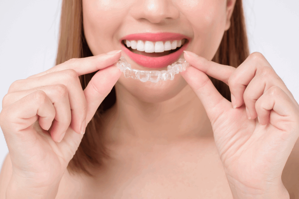 Invisalign case on countertop