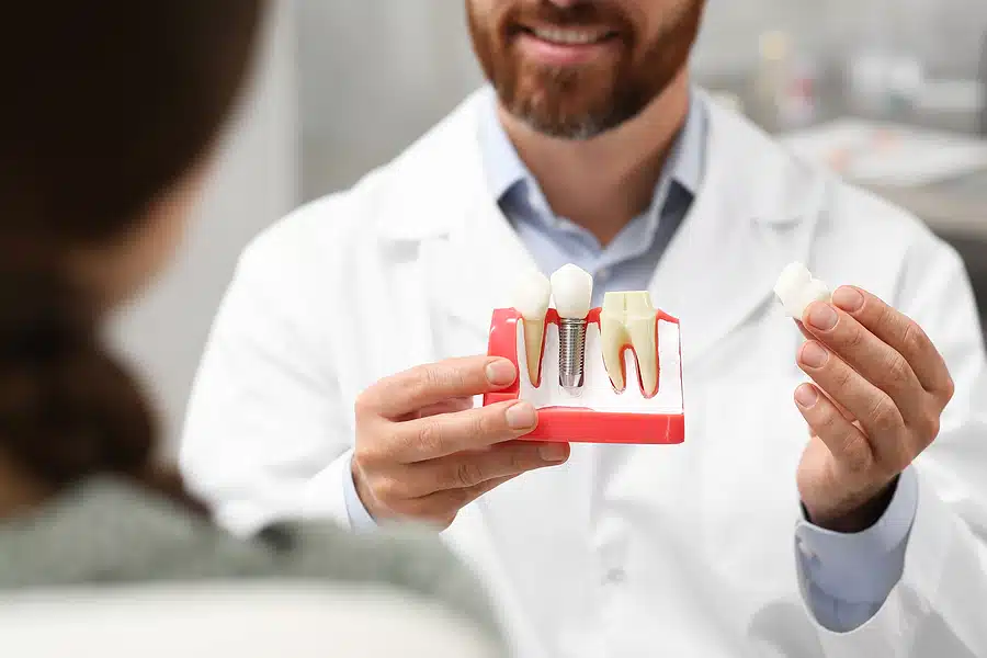 Dental implant consultation with dentist in Bedford